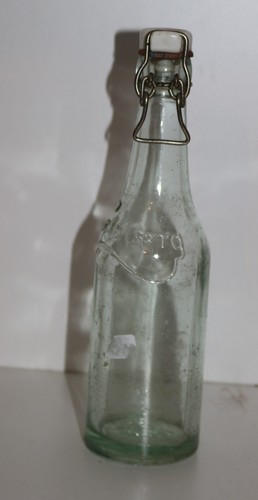 Old beer bottle with - , clip
