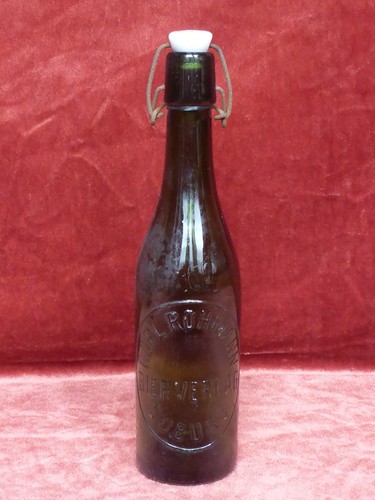 Old glass bottle porcelain cap - glass,